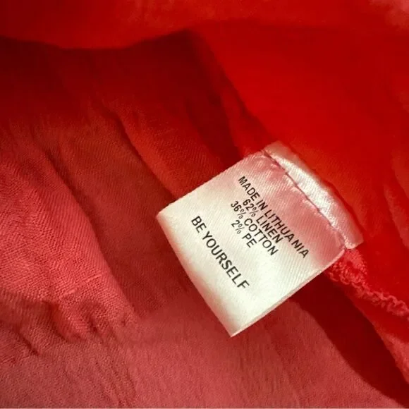 Flax Womens Textured Ruffle Linen Cotton Tunic Top Size Medium - Picture 4 of 8